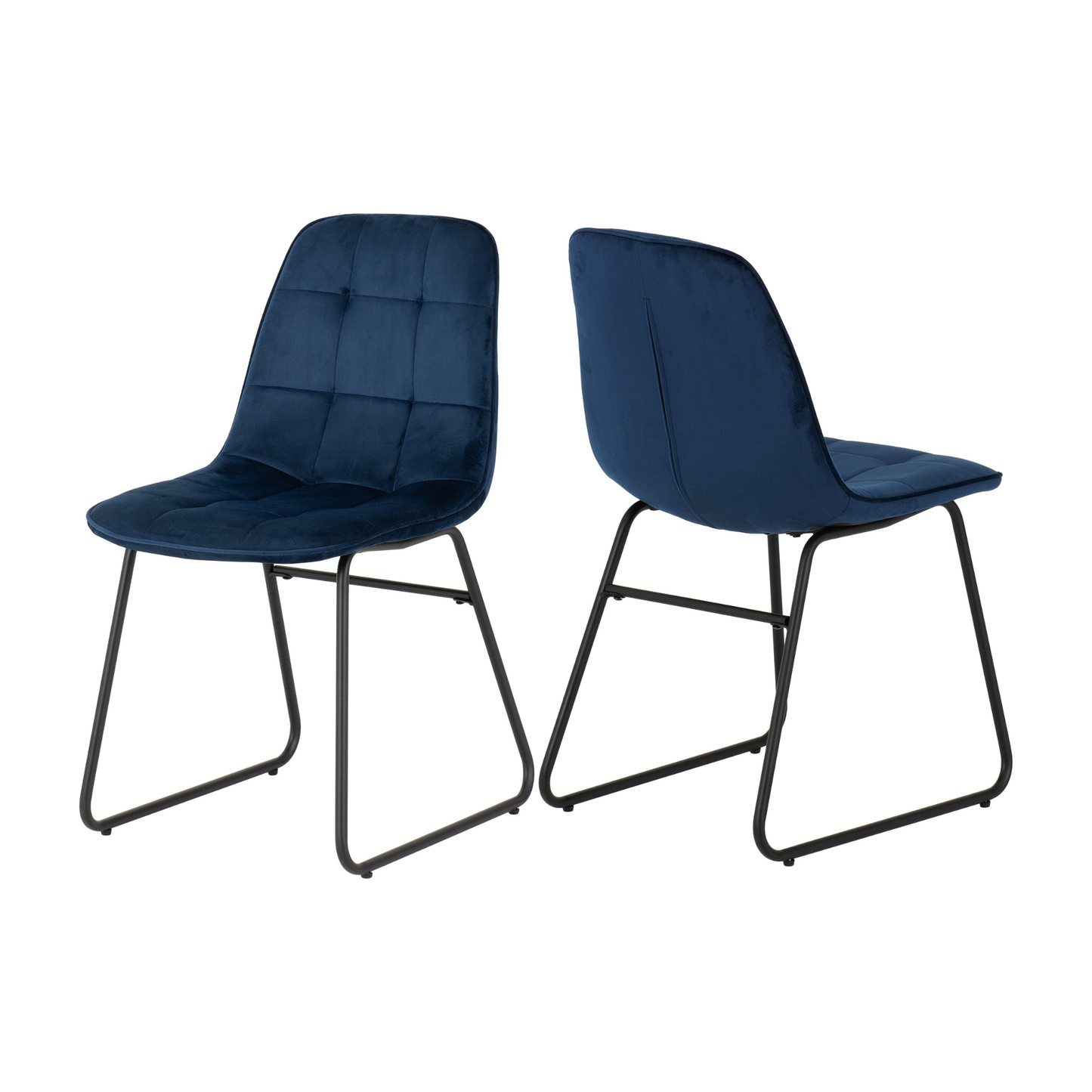 Quebec Straight & Lukas Dining Set - Oak Effect/Sapphire Velvet