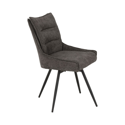 Lewis Swivel Dining Chair - Grey Fabric (Set of 2)