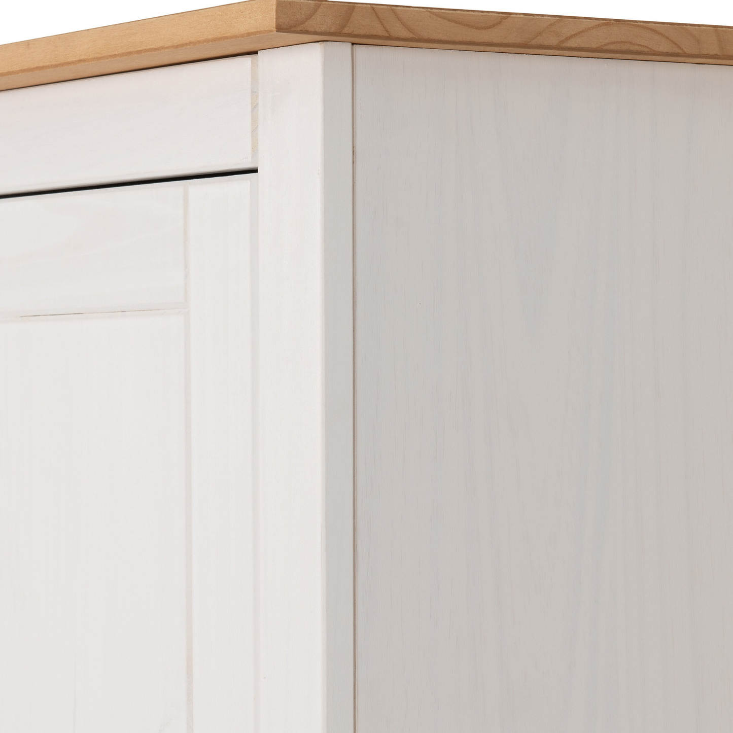 Panama 3 Door Wardrobe - White & Natural Wax Finish