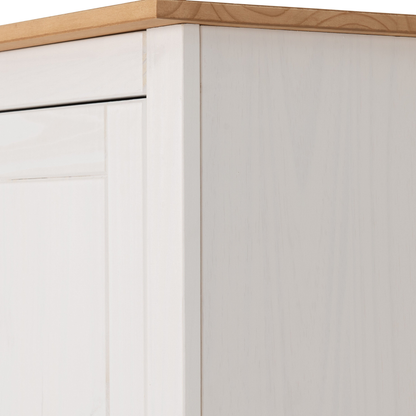 Panama 3 Door Wardrobe - White & Natural Wax Finish