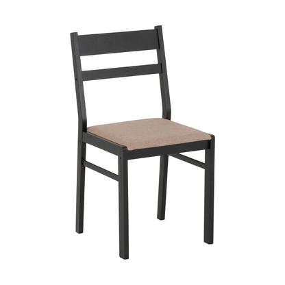 Radley 1+4 Dining Set - Black/Oak Effect/Oat Fabric