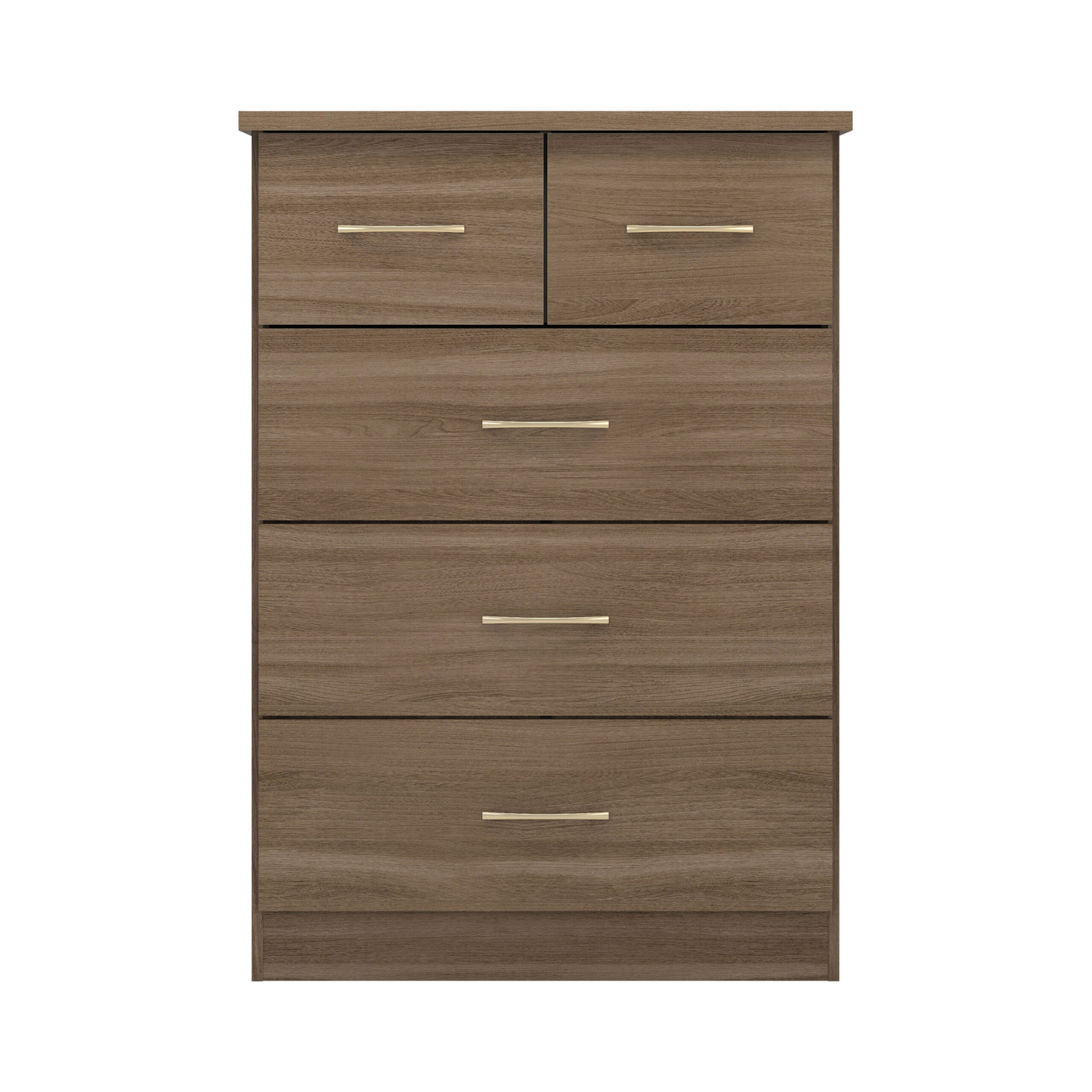 Nevada 3+2 Drawer Chest - Rustic Oak Effect