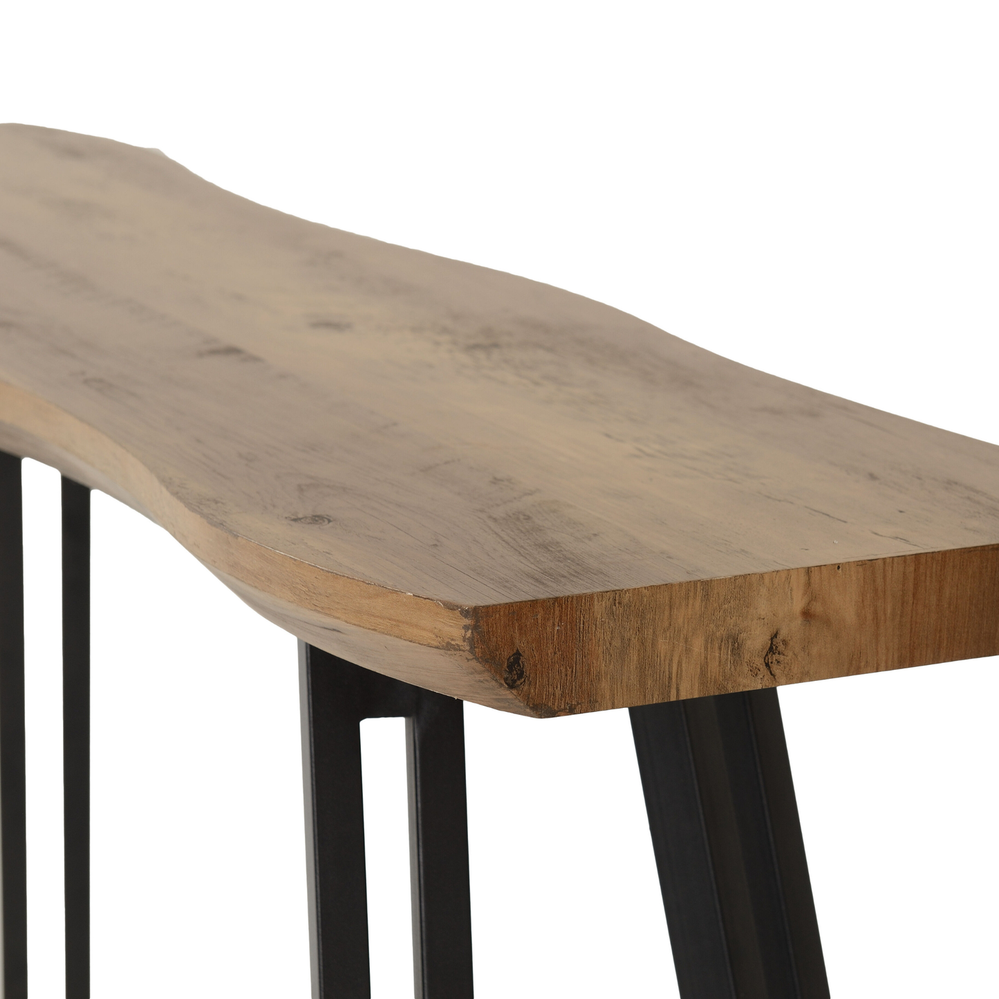 Quebec Wave Edge Console Table - Medium Oak Effect