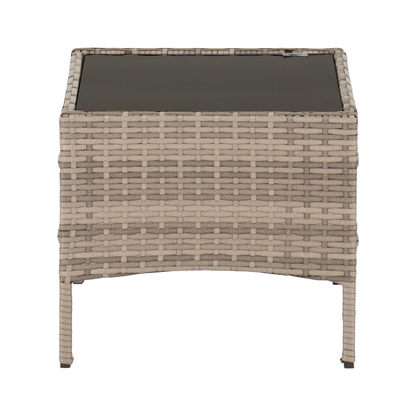Willow 3Pc Garden Set - Grey Rattan & Grey Fabric
