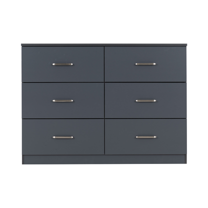 Dakota 6 Drawer Chest – Dark Grey, Spacious Bedroom Storage