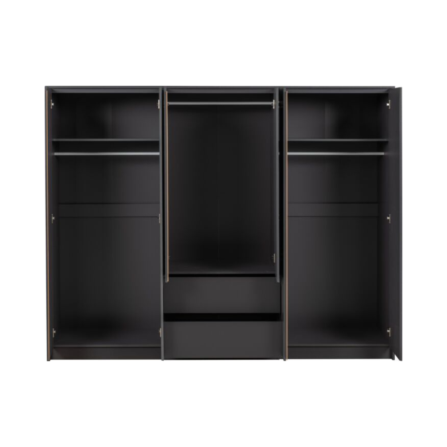 Malvern 6 Door 2 Drawer Wardrobe – Grey Modern Storage