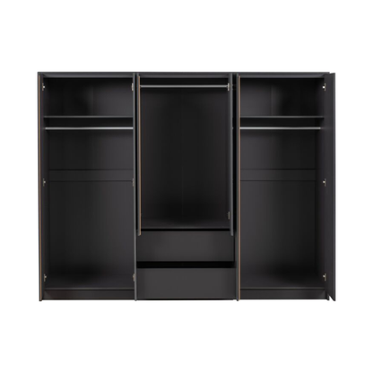 Malvern 6 Door 2 Drawer Wardrobe – Grey Modern Storage