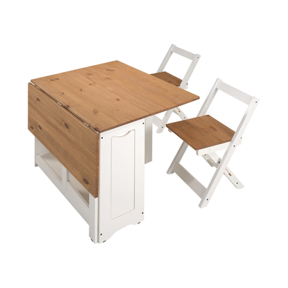 Santos Butterfly Dining Set - White/Pine (4 Chairs)