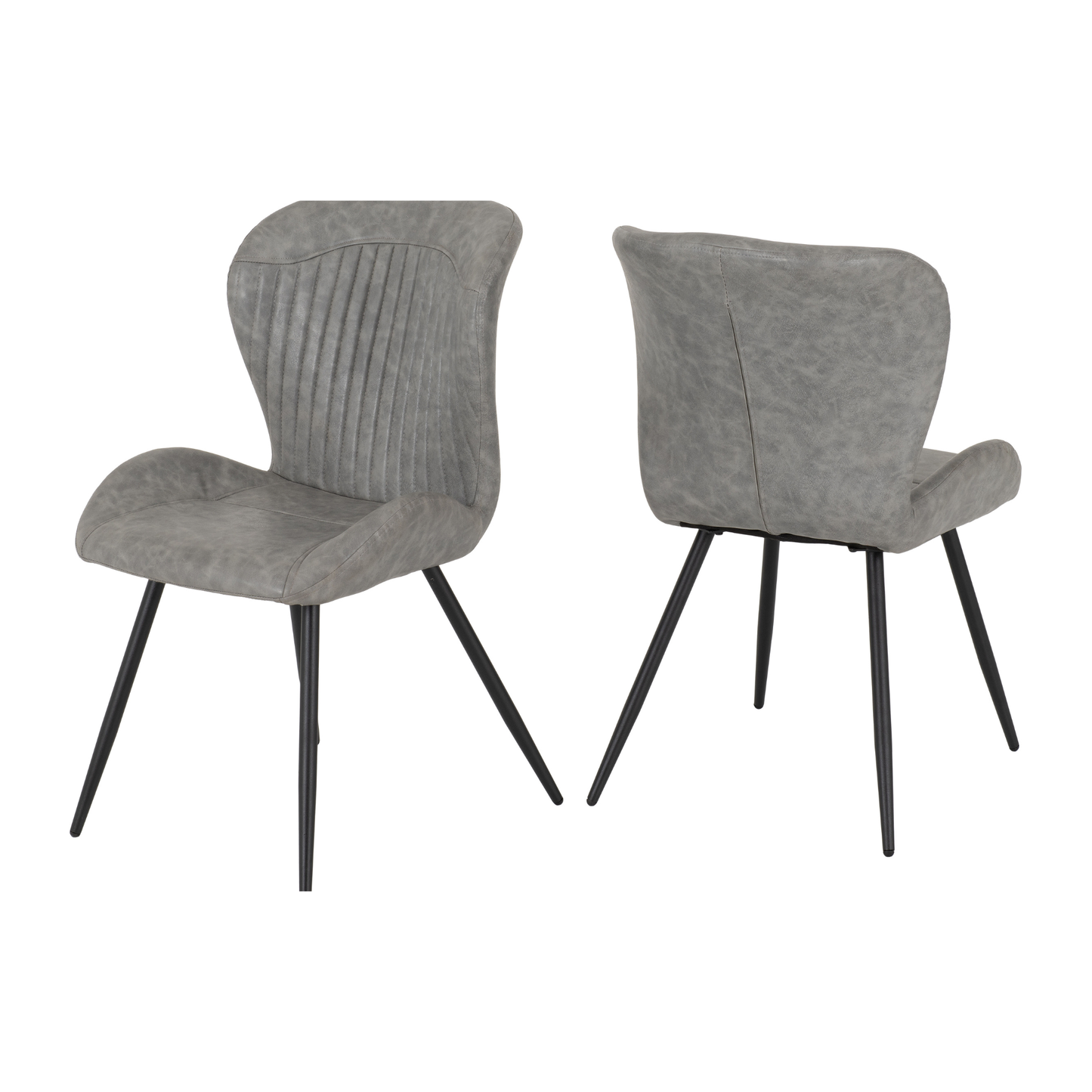 Marlow & Quebec Dining Set – White Marble & Grey PU