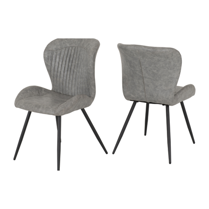 Marlow & Quebec Dining Set – White Marble & Grey PU