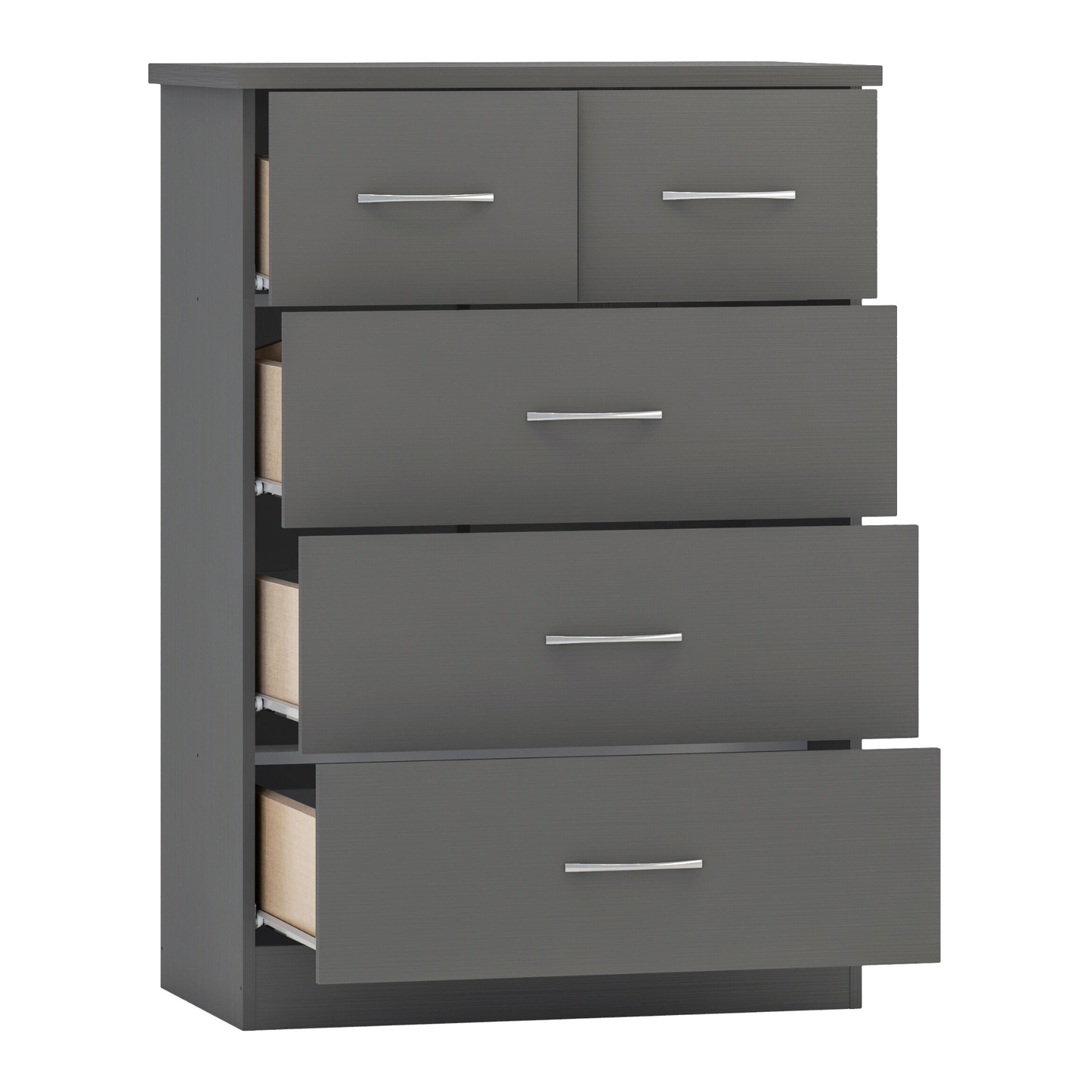Nevada 2 Door 1 Drawer Wardrobe Bedroom Set 3D Effect Grey
