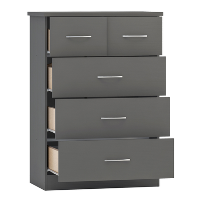 Nevada 2 Door 1 Drawer Wardrobe Bedroom Set 3D Effect Grey