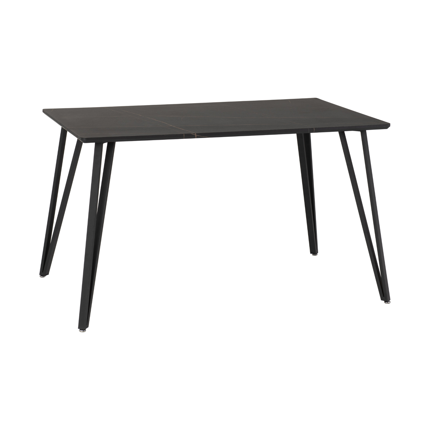 Marlow & Avery Dining Set - Black Marble/Sapphire Blue Velvet (4 Chairs)