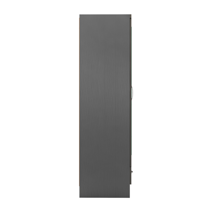Nevada Mirrored 2 Door Wardrobe - 3D Effect Grey