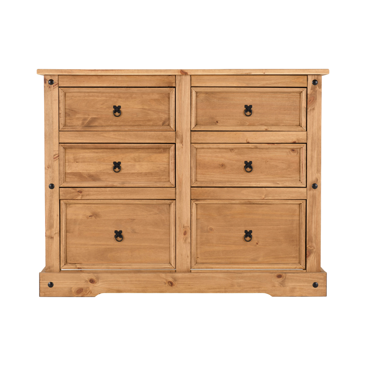 Corona 6 Drawer Chest – Distressed Waxed Pine, Ample Storage