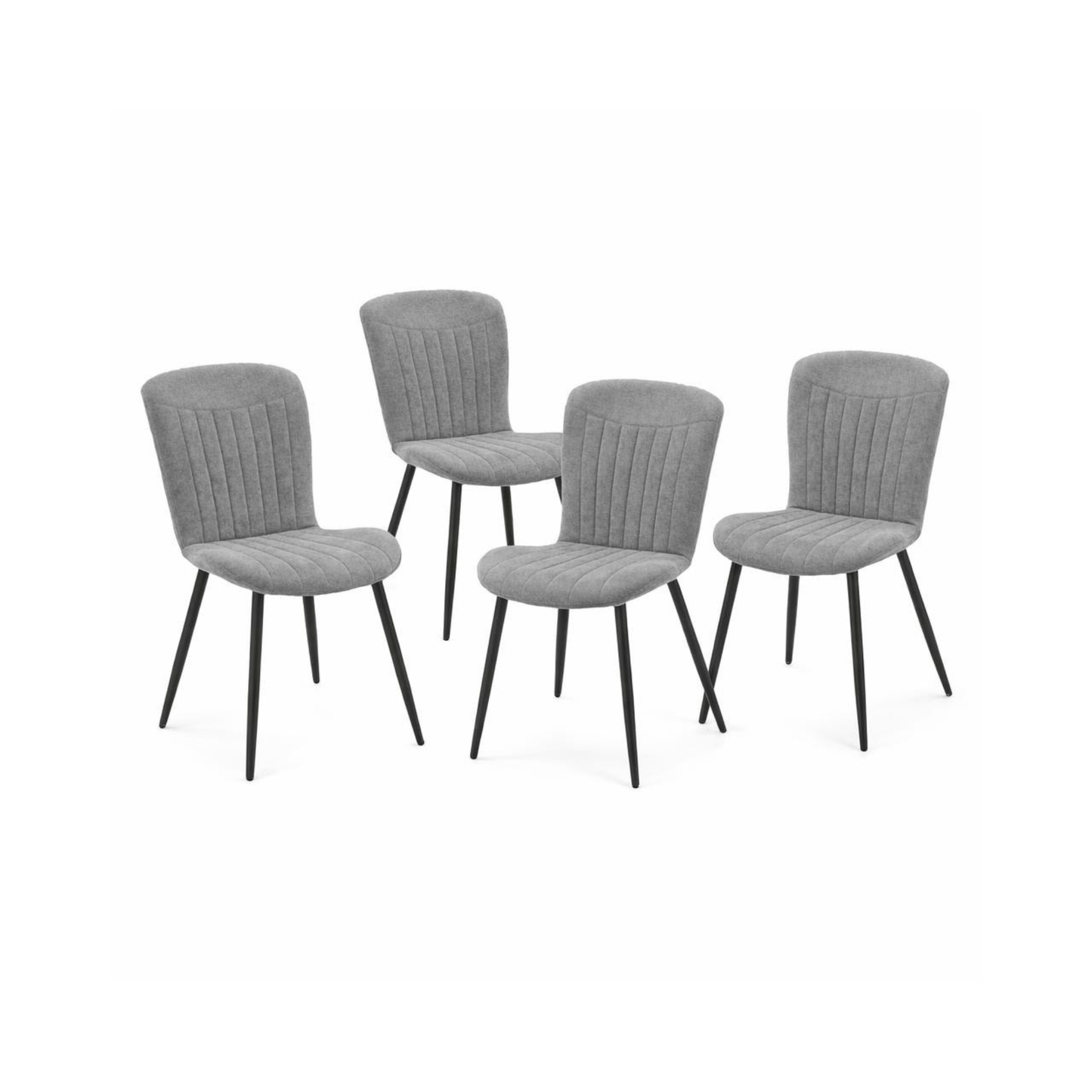 Grace Pack of 4 Grey Fabric Dining Chairs