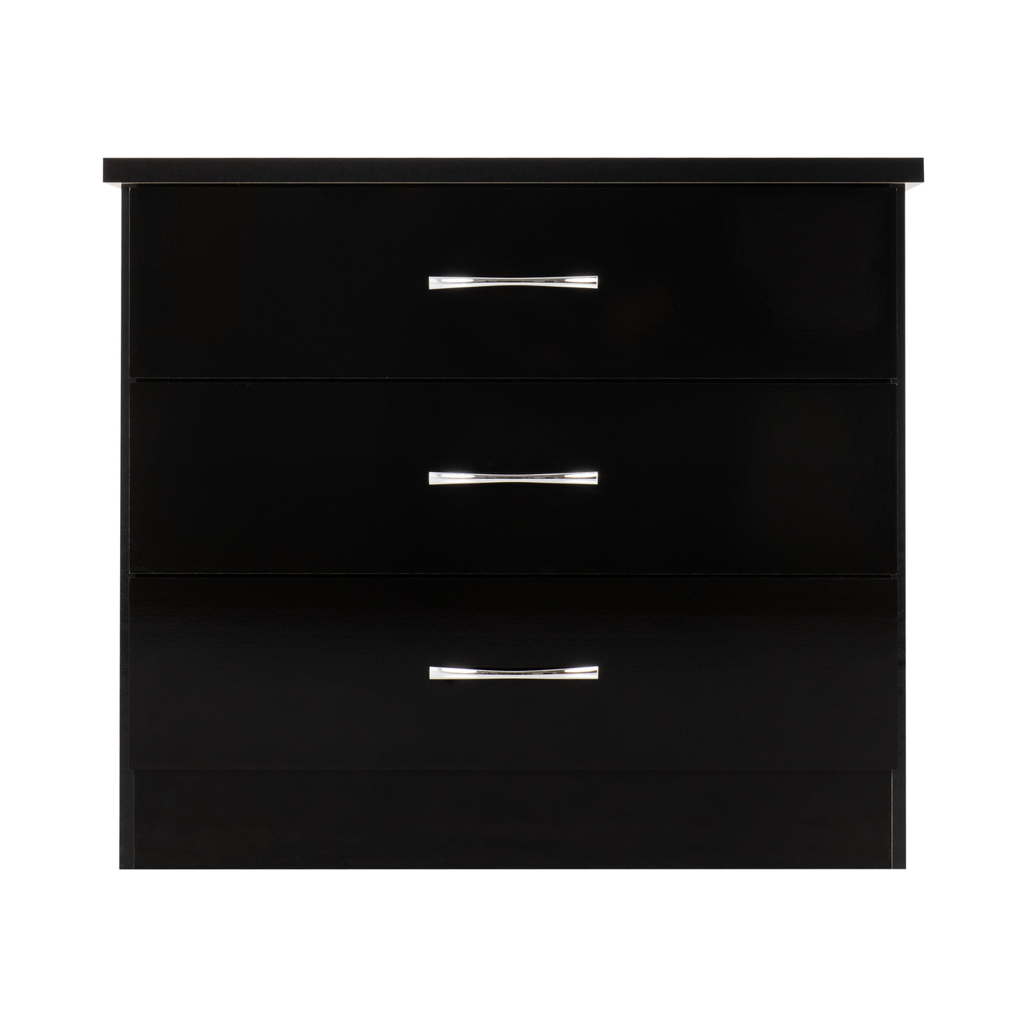 Nevada 3 Drawer Chest - Black Gloss