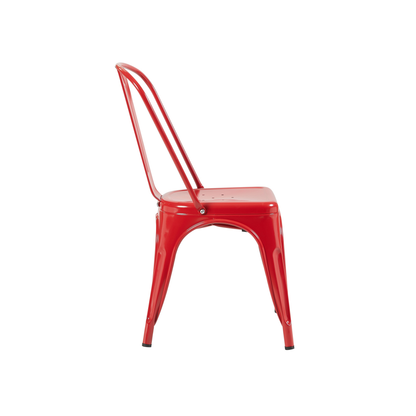 Bistro Pack of 4 Red Metal Chairs