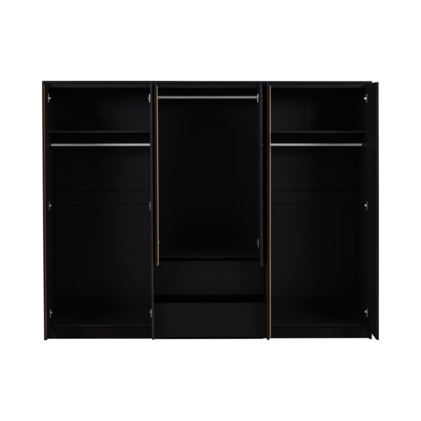 Malvern 6 Door 2 Drawer Wardrobe – Black Storage