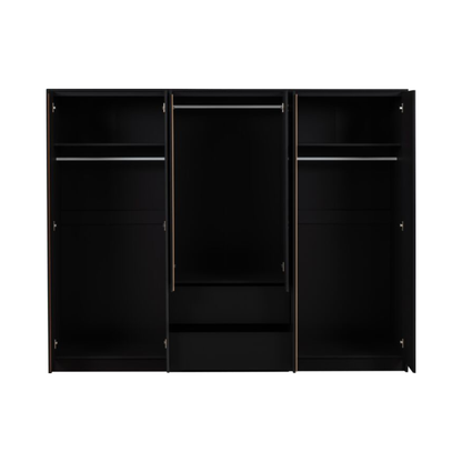 Malvern 6 Door 2 Drawer Wardrobe – Black Storage