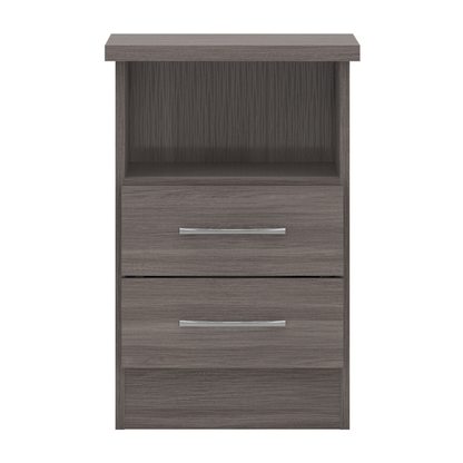 Nevada 2 Drawer Bedside – Black Wood Grain Storage