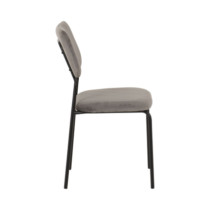 Sheldon Dining Chair Set - Grey Velvet Fabric (Pack of 4)