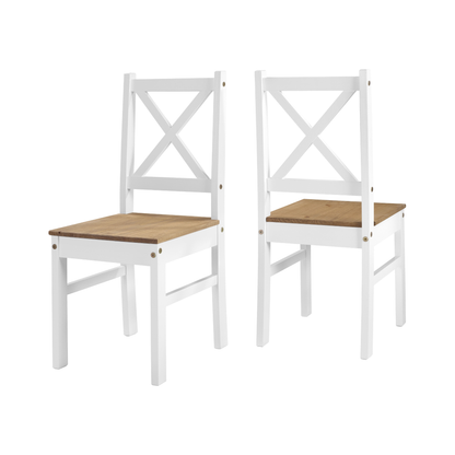 Salvador 1+2 Tile Top Dining Set - White/Pine