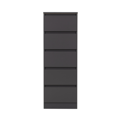 Malvern 5 Drawer Narrow Chest - Grey