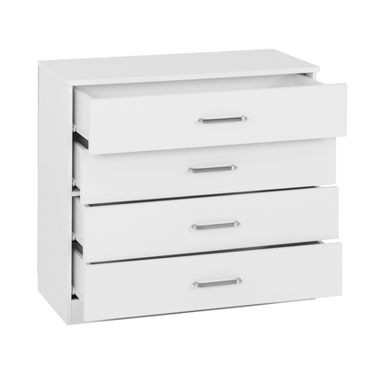 Dakota Trio Set White Wardrobe Chest & Bedside