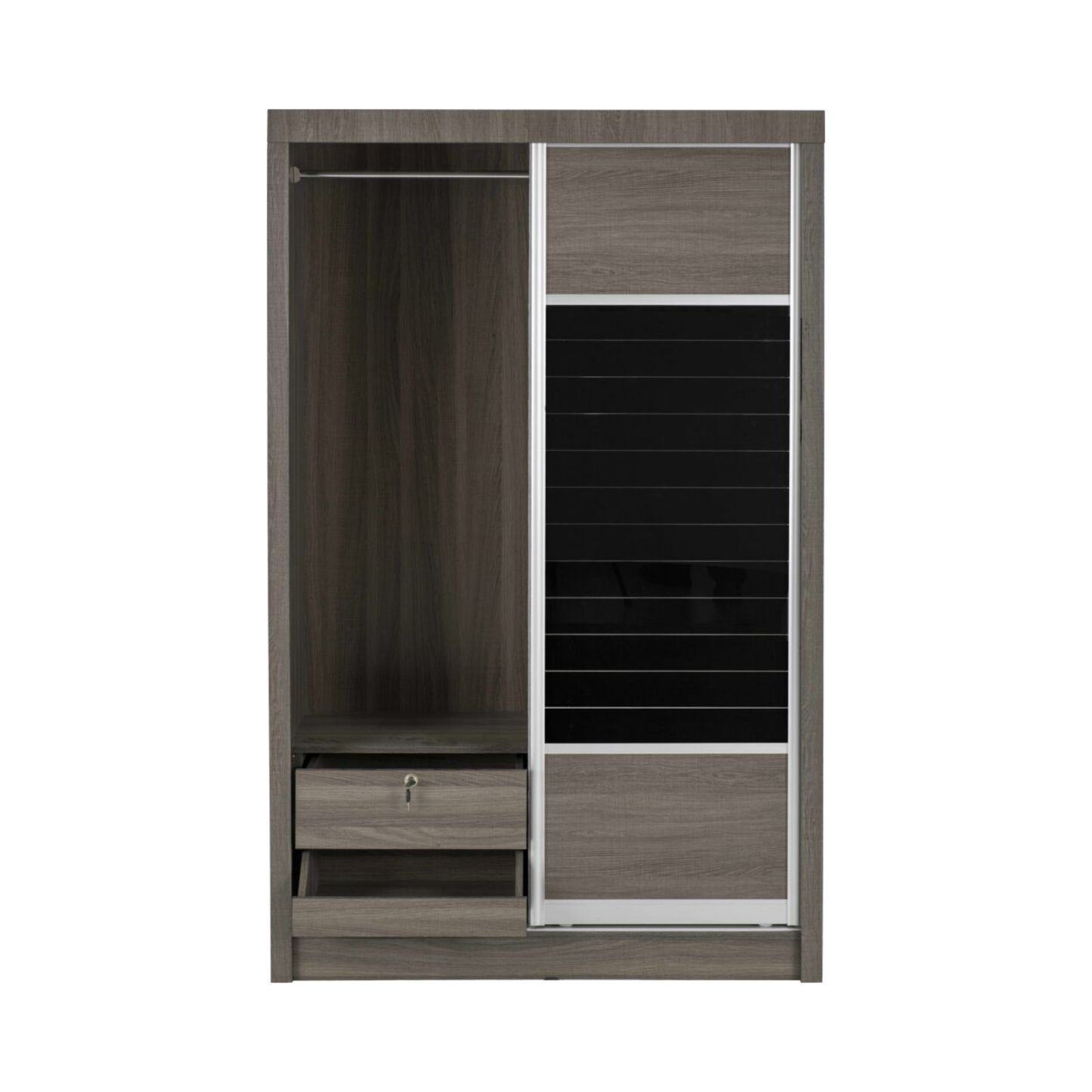 Lisbon 2 Door Sliding Wardrobe – Black Wood Grain