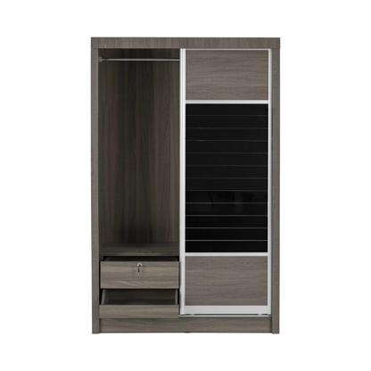 Lisbon 2 Door Sliding Wardrobe – Black Wood Grain