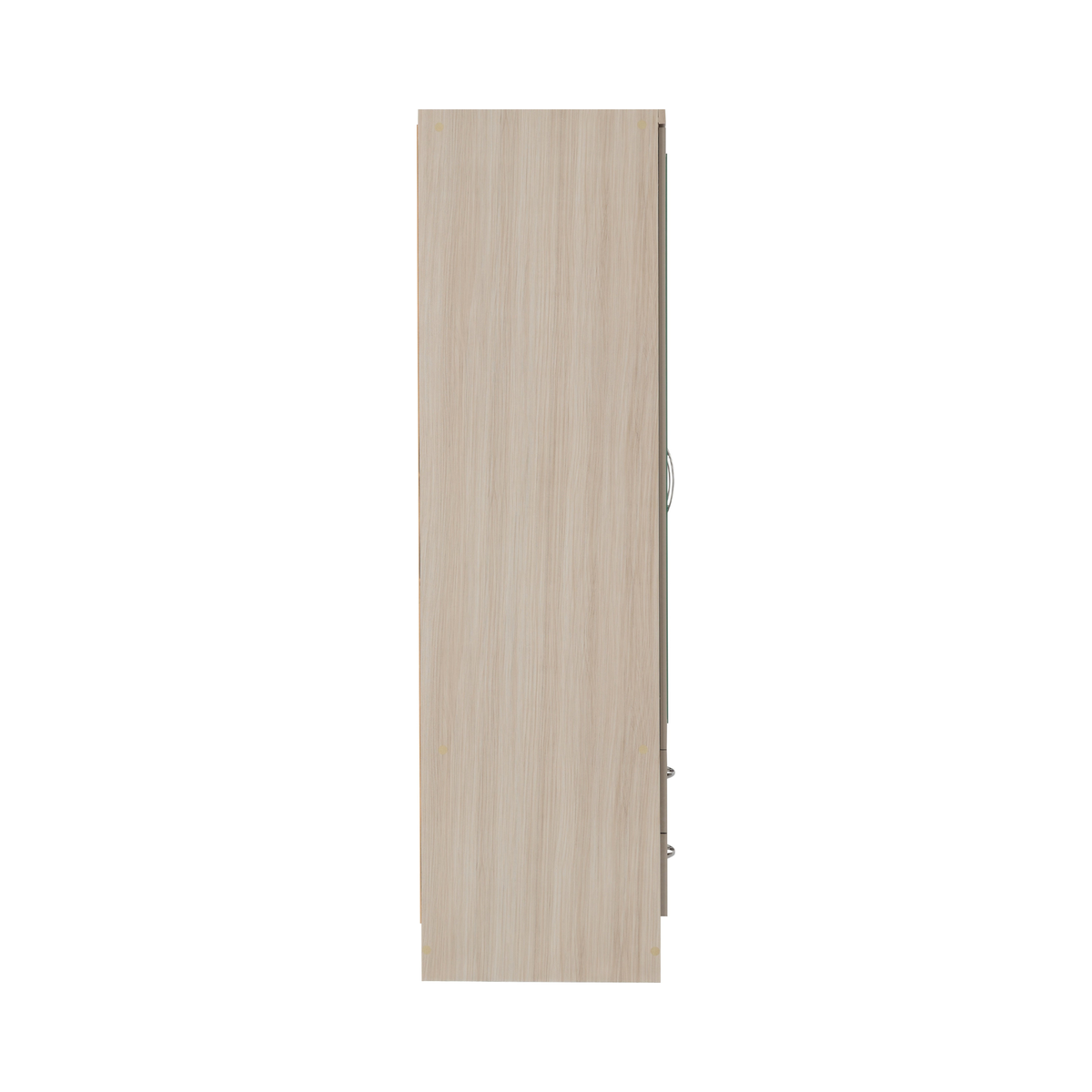 Nevada 4 Door 2 Drawer Mirrored Wardrobe – Oyster Gloss & Light Oak | Large Bedroom Wardrobe UK