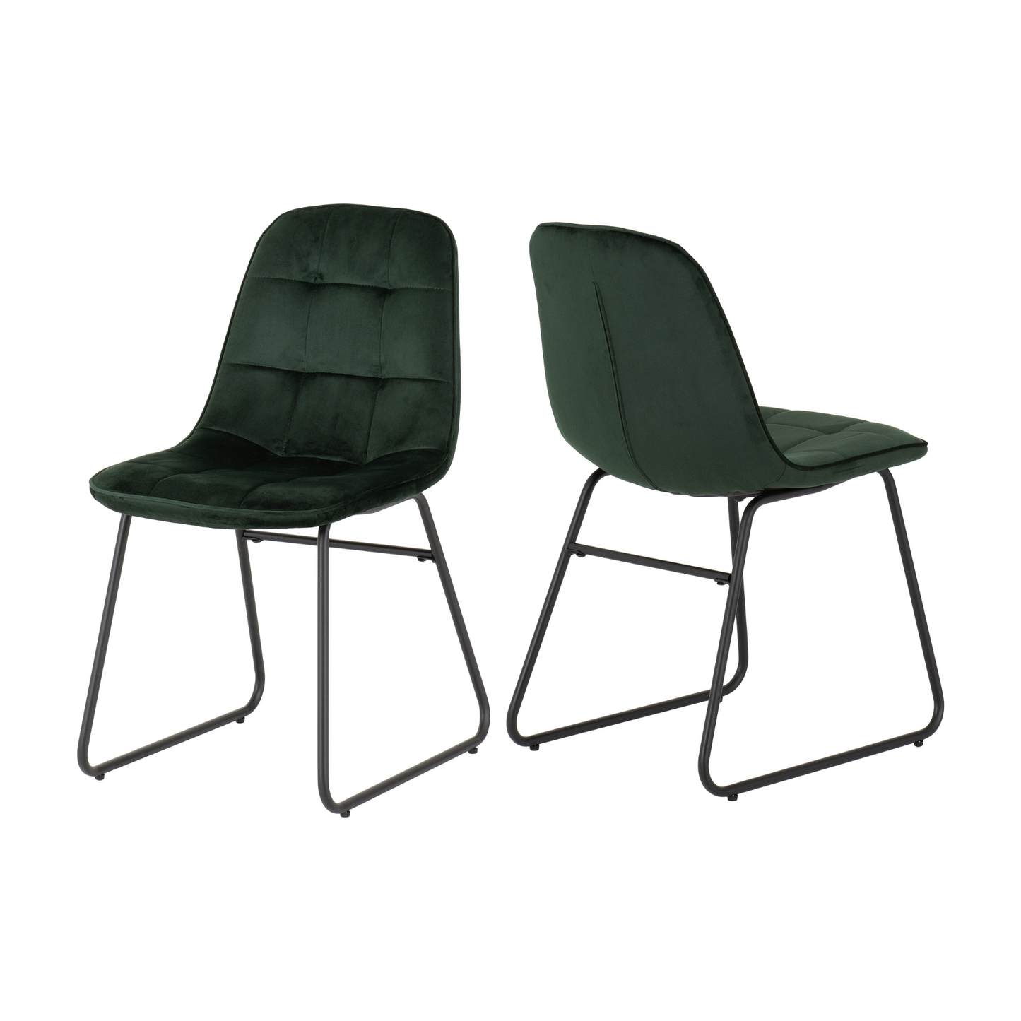 Modena & Lukas Dining Set - Cream/Emerald Green Velvet (4 Chairs)