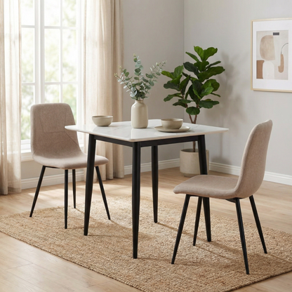 Esme Pack of 2 Light Brown Fabric Dining Chairs