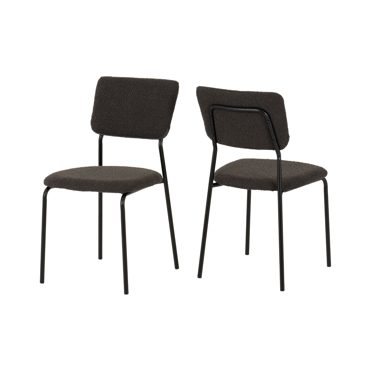 Marlow & Sheldon Dining Set - White Marble/Grey Boucle (4 Chairs)