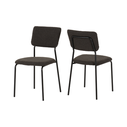 Marlow & Sheldon Dining Set - White Marble/Grey Boucle (4 Chairs)