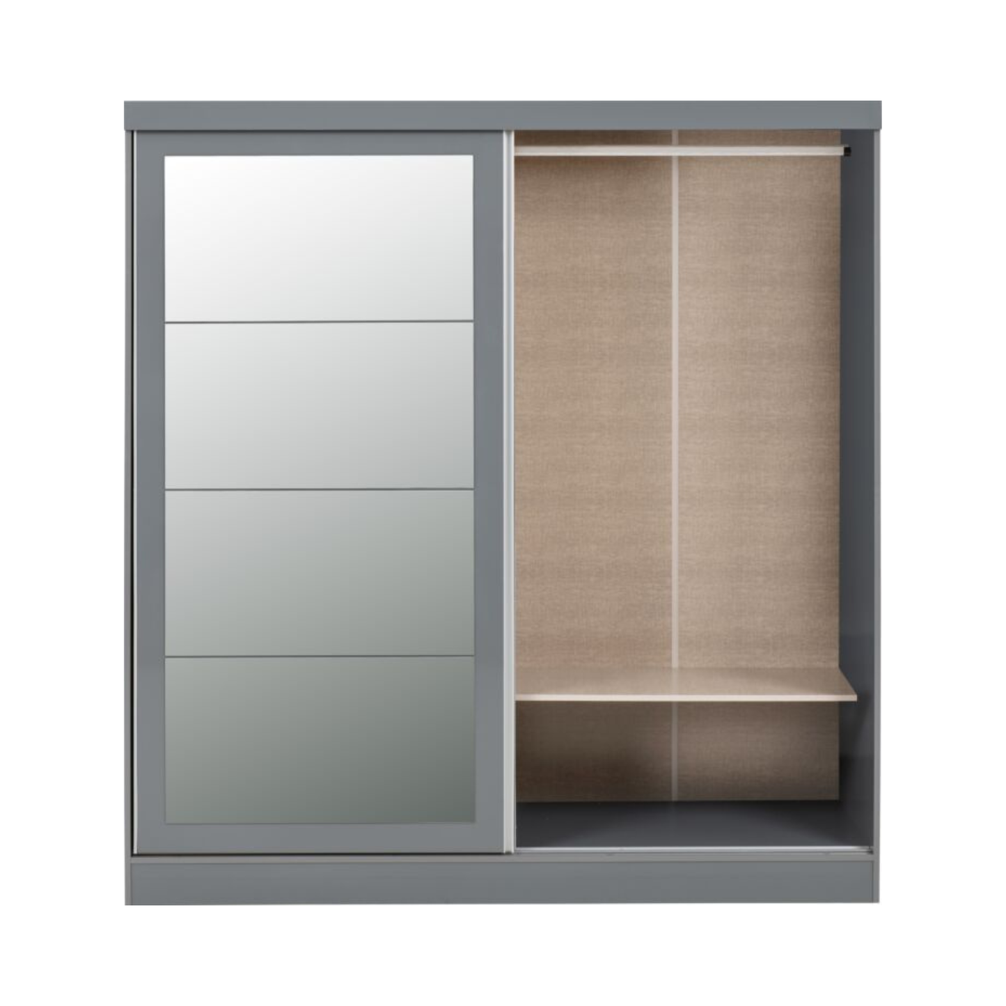 Nevada 2-Door Sliding Wardrobe – Grey Gloss Finish