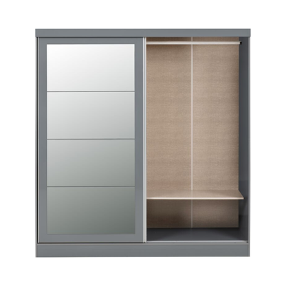 Nevada 2-Door Sliding Wardrobe – Grey Gloss Finish