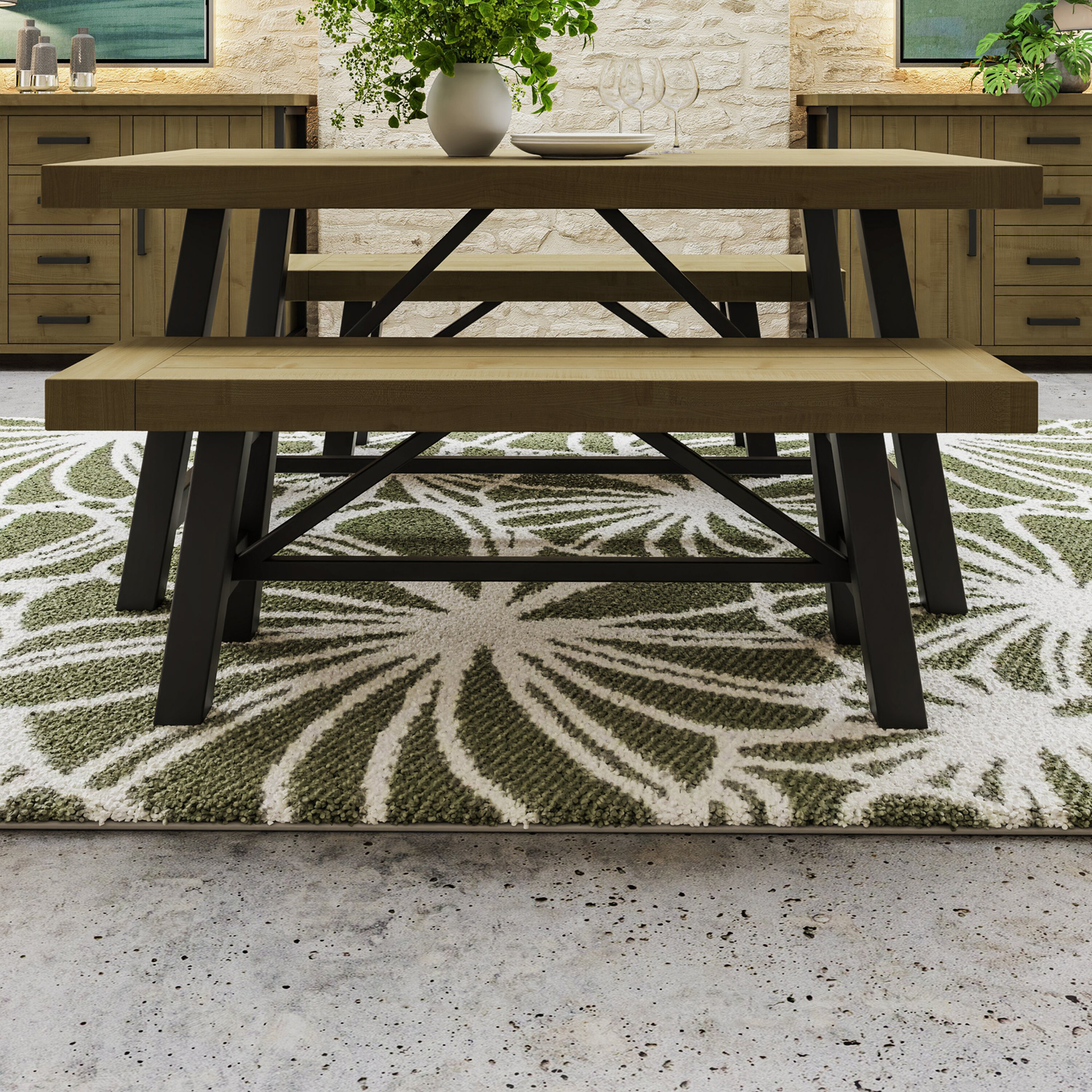 Lowry Small Dining Bench Driftwood Lacquered Solid Reclaimed Pine