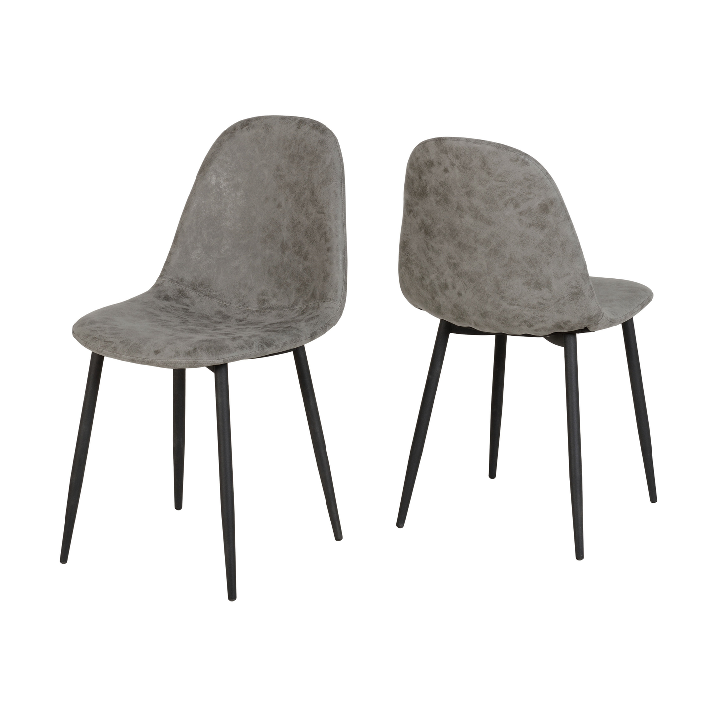 Modena & Athens Dining Set - Cream/Grey Faux Leather (4 Chairs)