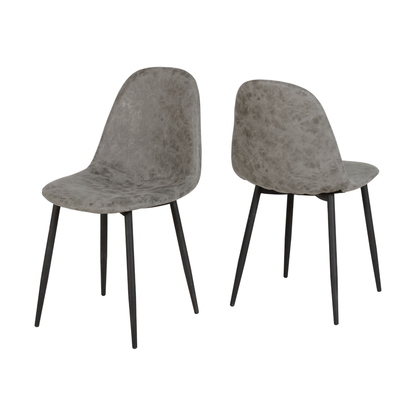 Modena & Athens Dining Set - Cream/Grey Faux Leather (4 Chairs)