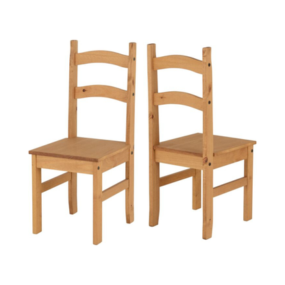 Budget Mexican Dining Chair (Set of 2) – Distressed Waxed Pine