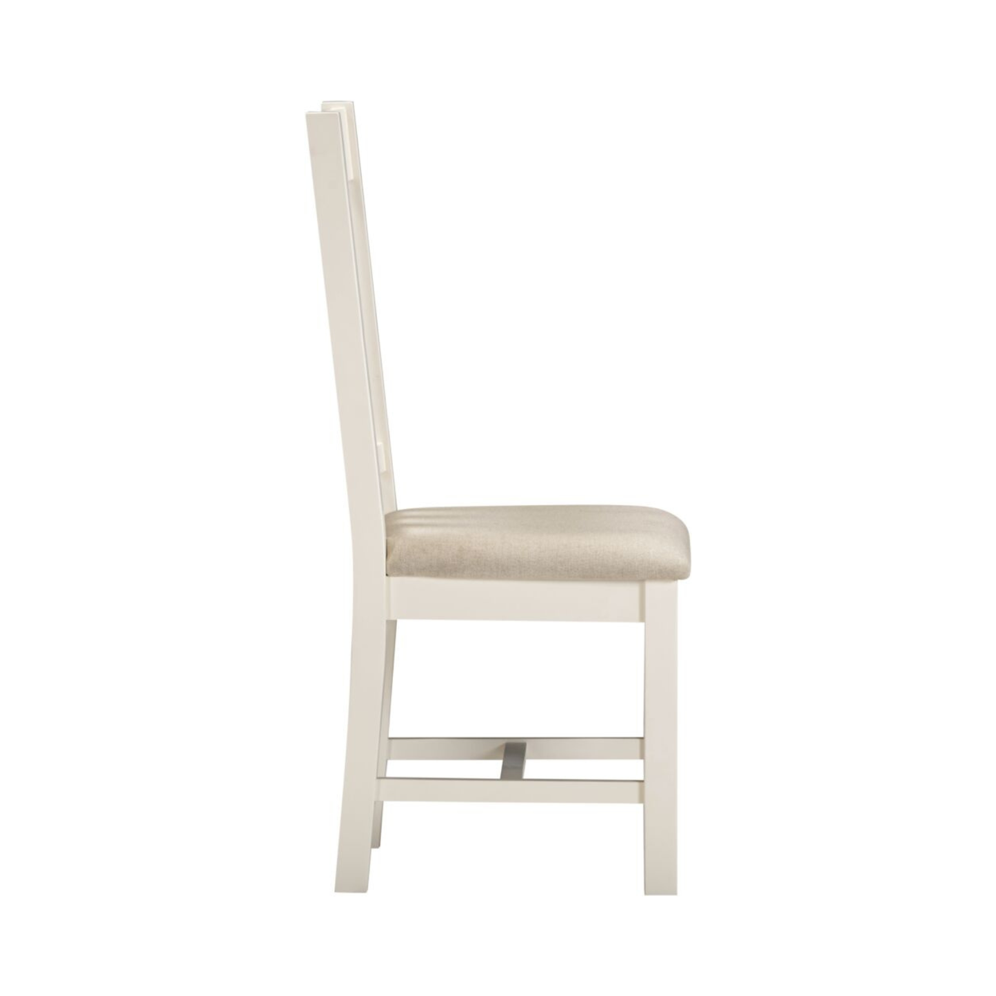 Windsor Slatted Dining Chair Set - Ivory/Oat Fabric (Pair)