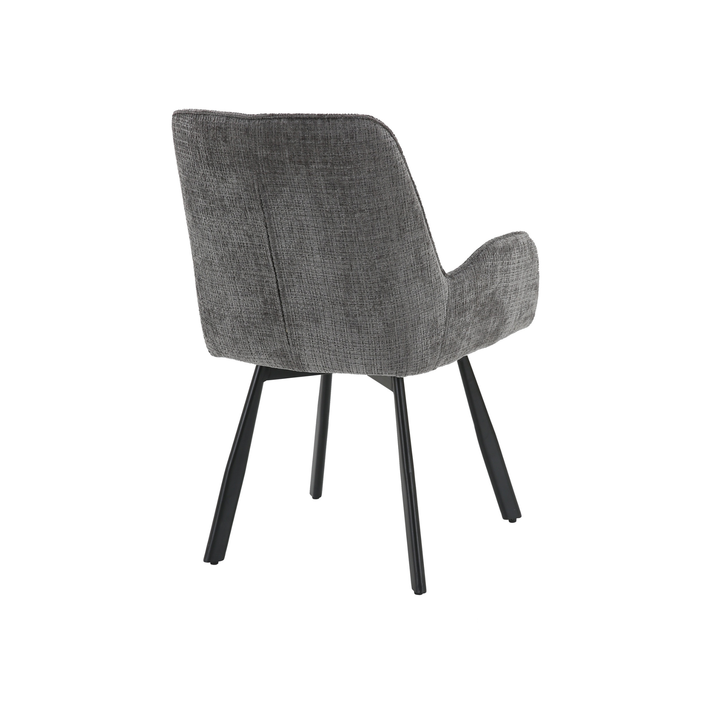 Amelia Pack of 2 Swivel Dining Chairs – Grey Chenille Fabric
