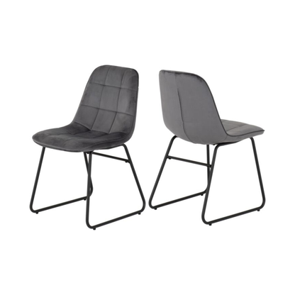 Lukas Dining Chair - Grey Velvet (Set of 2)
