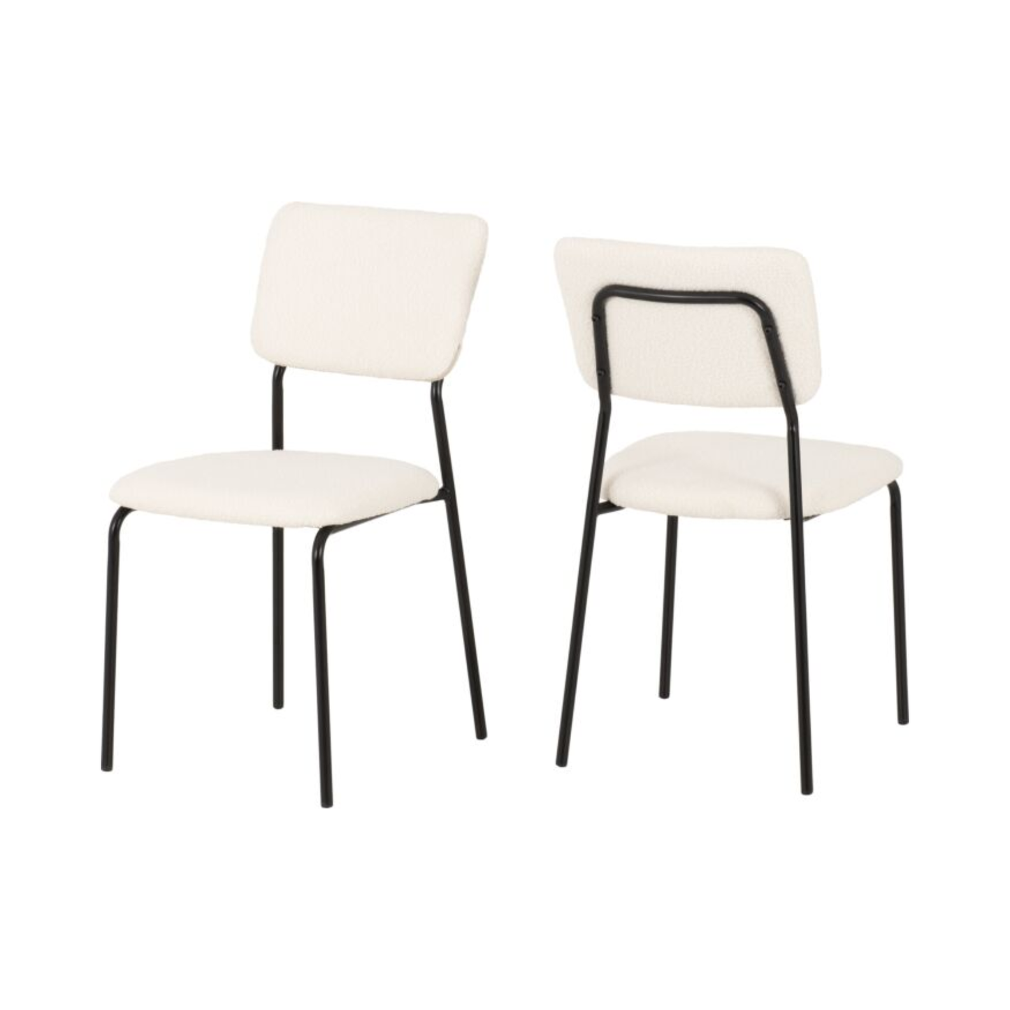 Sheldon Dining Chair Set - Ivory Boucle Fabric (Pack of 4)