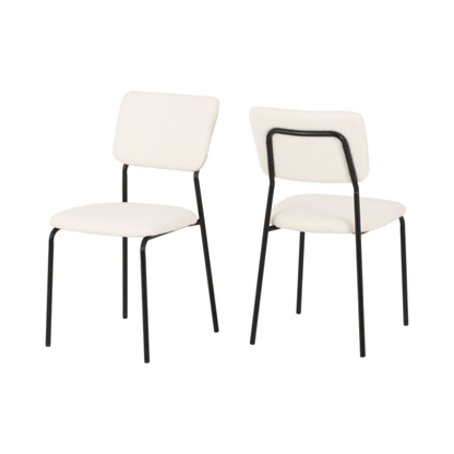 Sheldon Dining Chair Set - Ivory Boucle Fabric (Pack of 4)