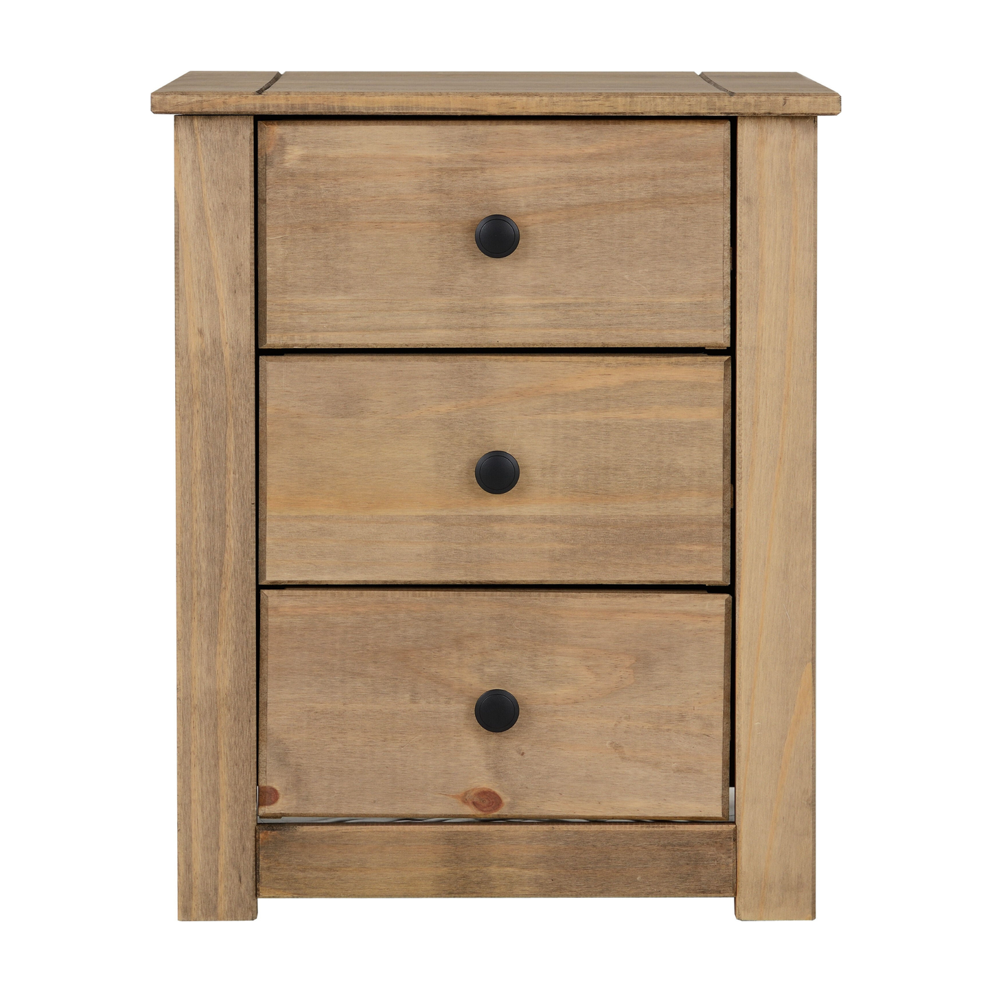 Panama 3 Drawer Bedside – Natural Wax Storage