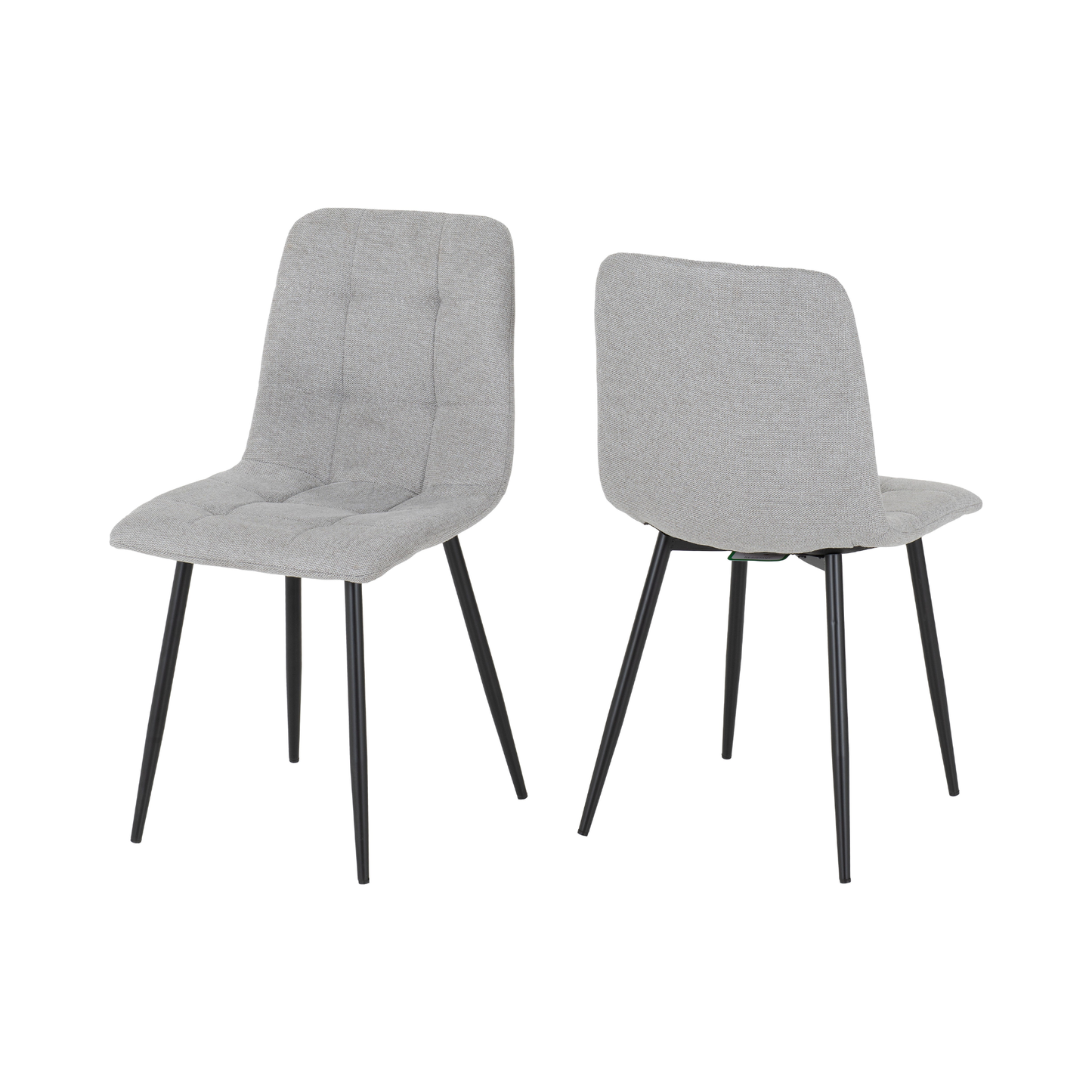 Fenton Dining Set with 4 Chairs - White & Light Grey Fabric