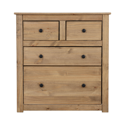 Panama 2+2 Drawer Chest - Natural Wax